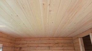 обшивка потолка в предбаннике вагонкой,11.5кв.м.