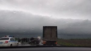 Серьезное ДТП час назад, за Красным полем, в сторону Мариуполя