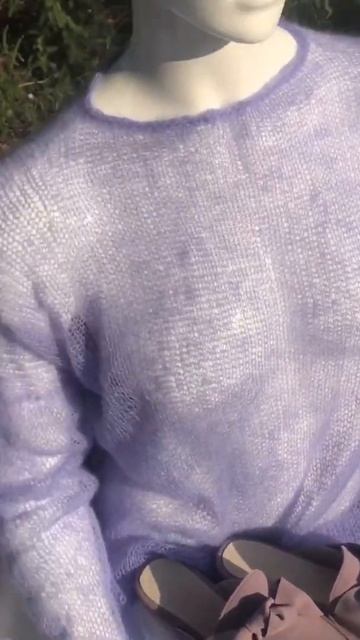Джемпер паутинка лавандовый из кид мохера смотреть онлайн
