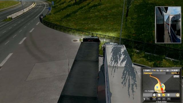 Играем в Euro Truck Simulator 2 multiplayer. Трио #2 смотреть онлайн