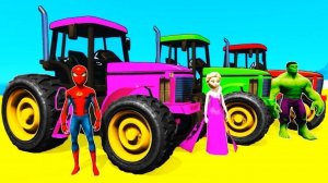 Тракторы Мультфильмы для детей и Видео с водным мотоциклом и детскими стишками Мультики для малышей