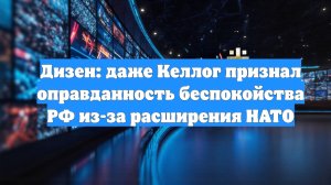 Дизен: даже Келлог признал оправданность беспокойства РФ из-за расширения НАТО