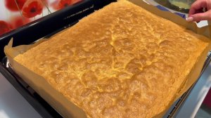 Кокосовый бисквит без рыхлителя для торта Рафаэлло