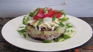 Салат с курицей черносливом и шампиньоном