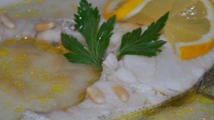 Суп с хеком и кедровыми орешками