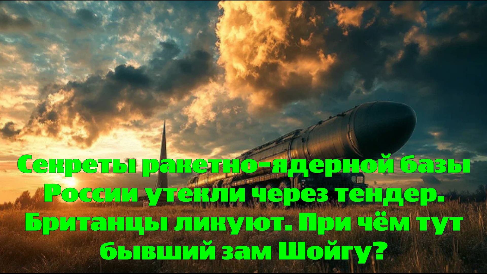 Секреты ракетно-ядерной базы России утекли через тендер. Британцы ликуют. При чём тут бывший зам Шой