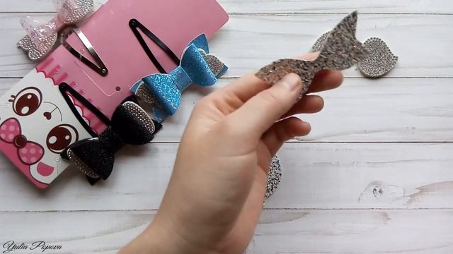 Заколочки клик-клак. Канзаши МК. /Hair clips click-clack.  Kanzashi MK.