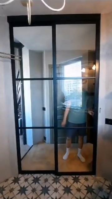 Межкомнатная раздвижная перегородка (алюминиевый про смотреть онлайн