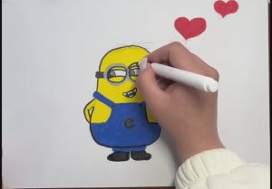Рисуем детский рисунок миньона #топыкатекорий