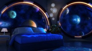 Cosmic White Noise for Sleep in Luxury Spaceship Bedroom