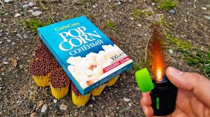 Эксперимент 10.000 спичек vs Попкорн! Experiment Fiery Slow Mo Matches vs Popcorn!