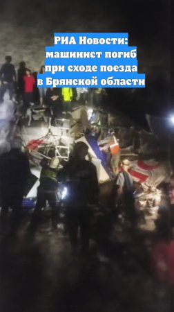 РИА Новости: машинист погиб при сходе поезда в Брянской области