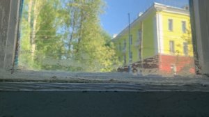 The weather outside the window in our village: ветер колышет деревья