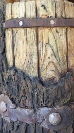 Деревянная бочка из бетона! #цемент #wood #творчество #diy #art #artist