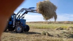 Погрузка сено с самодельным куном Т-40 на газ 53.Сенокос сезон 2024