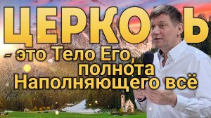 Церковь - это Тело Его, полнота Наполняющего всё.