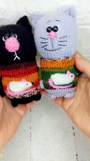 Всего лишь аппликация на игрушках, а как меняется образ #игрушкиспицами #котики