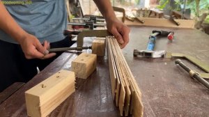 Amazed By The Waste Wood Processing Project:The Young Man Repurposes Waste Wood Into A RelaxingChair