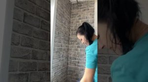 #поклейка обоев в стиле Лофт#кирпичики🧱