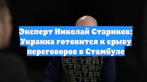Эксперт Николай Стариков: Украина готовится к срыву переговоров в Стамбуле