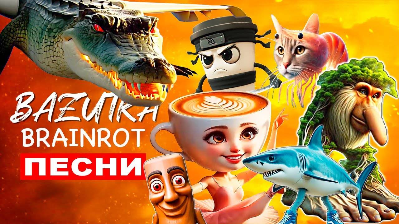 Песни про БОМБАРДИРО КРОКОДИЛО Клипы БАЛЕРИНА КАПУЧИНА Брейнрот ТУНГ ТУН САУР Мем ТРАЛАЛЕРО