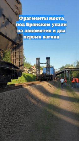 Фрагменты моста под Брянском упали на локомотив и два первых вагона