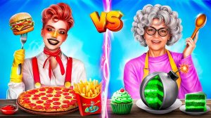 Тим Тин : Я VS Бабушка VS Clucky! Кулинарный Челлендж от Трум Фуд! ТИМ ТИН