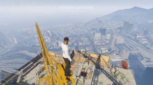 GTA5 прыжок с парашютом с верхушки башенного крана