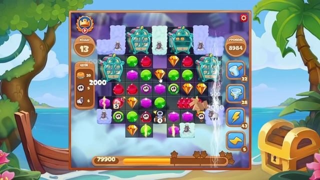 Как пройти уровень 8984 игры Сокровища Пиратов