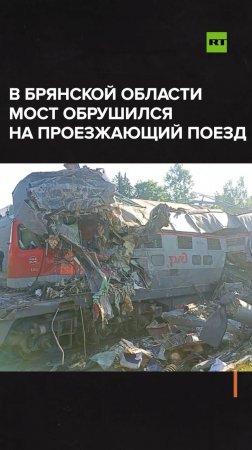 В Брянской области мост обрушился на проезжающий поезд