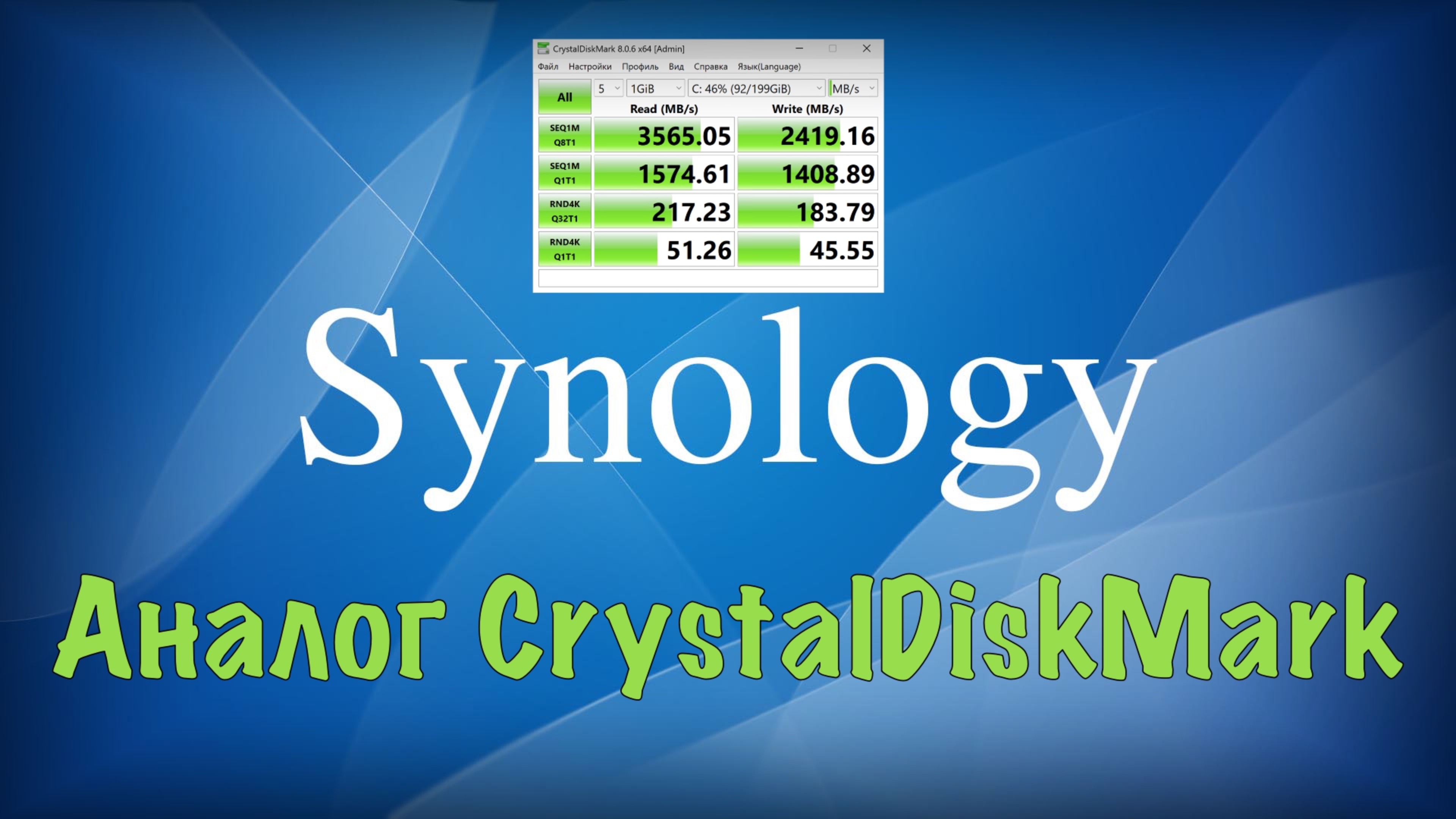 Тест производительности тома в Synology аналог CrystalDiskMark