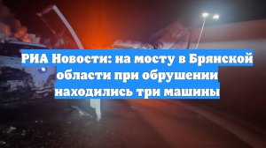 РИА Новости: на мосту в Брянской области при обрушении находились три машины