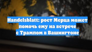 Handelsblatt: рост Мерца может помочь ему на встрече с Трампом в Вашингтоне