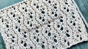 Эффектный лёгкий ажурный узор спицами для вязания джемпера, носков