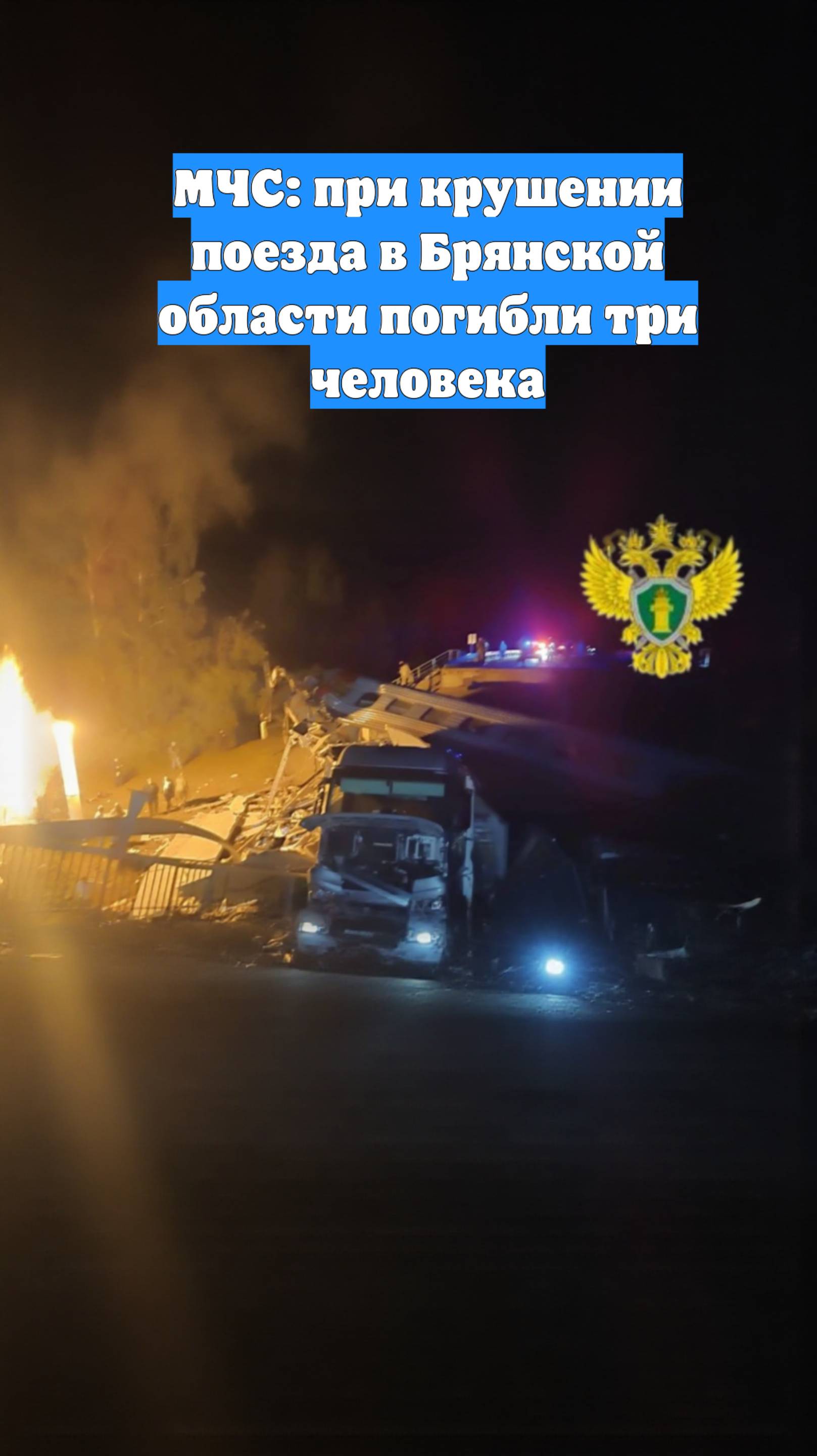 МЧС: при крушении поезда в Брянской области погибли три человека