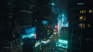 Rainy New York Cityscape, Open Window Times Square for Work/Study (Sunset to Sunrise) 12 Hours