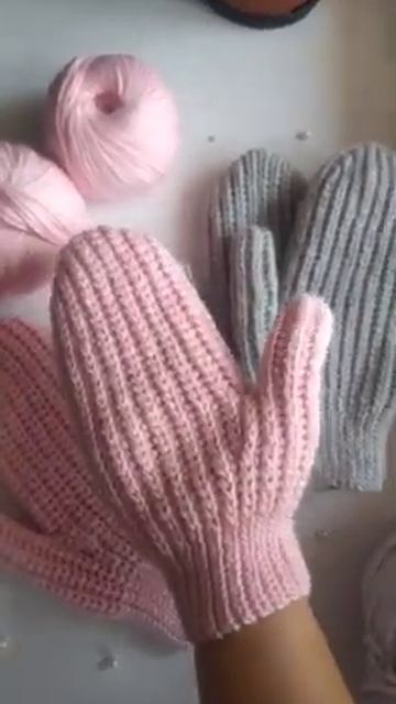 Мои варежки крючком. Поперечное вязание. смотреть онлайн