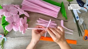 Нежные цветы из синельной проволоки