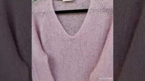 Джемпер #cumulusblouse спицами, любимая пряжа #dropsbrushedalpacasilk.