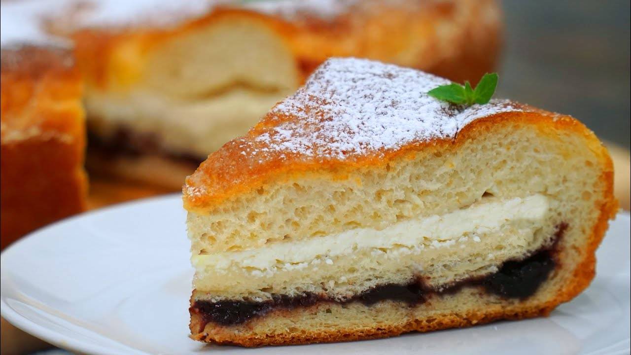 ПЫШНЫЙ ПИРОГ с вареньем и творогом! БЕЗ яиц и масла Выпечка к чаю