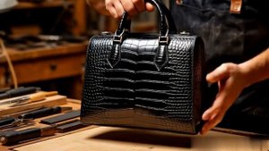 Сумка из крокодила ручной работы «Чёрная королева» — воплощение роскоши и элегантности