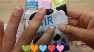 АСМР собераю бокс бумажная косметика по цветам💚🧡🩵?