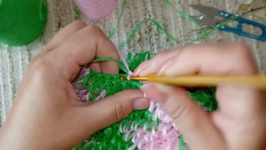 МК по вязанию мочалки РОМБИКИ🧶