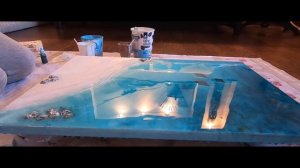 Заливка моря эпоксидной смолой второй слой