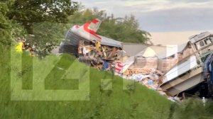 Опубликованы кадры обрушенного моста в Брянской области