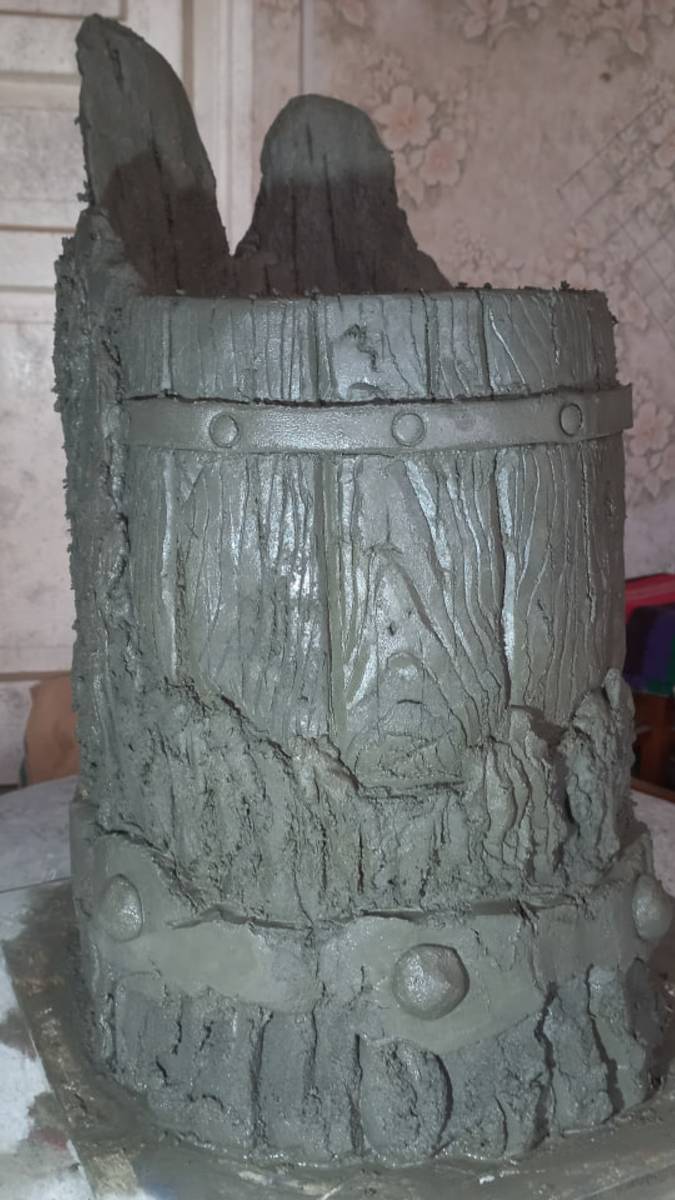 Бетонная бочка для сада! #цемент #wood #diy #art #artist #cementart