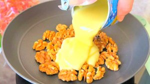 Секретный рецепт с орехами и варёной сгущёнкой – мало кто знает! Вкусный десерт за 5 минут, быстро