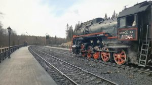 Паровоз серии "Л" (Лебедянка) в движении.