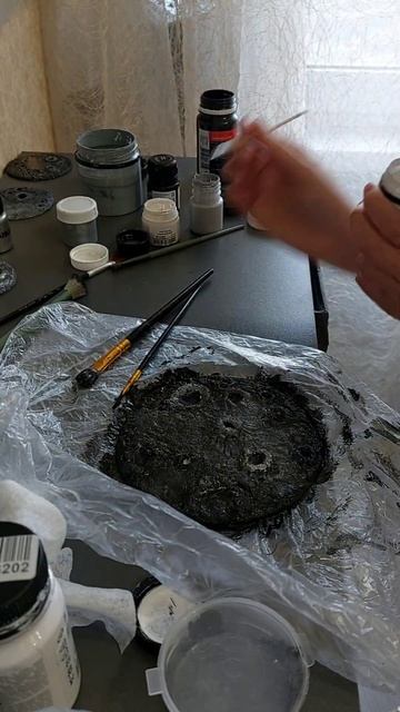 Луна из штукатурки на картоне #барельеф #творчество #р? смотреть онлайн