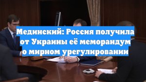 Мединский: Россия получила от Украины её меморандум о мирном урегулировании